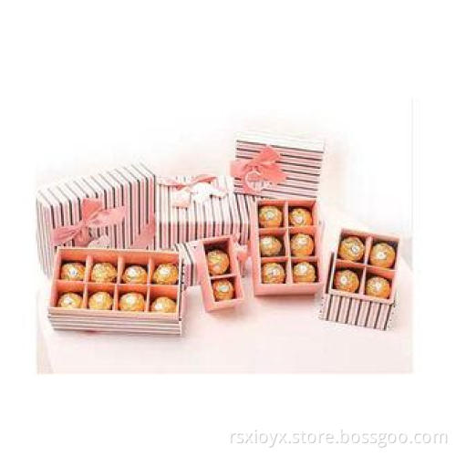 Stripe Pattern Different Size/Shape Cardboard Chocolate Str
